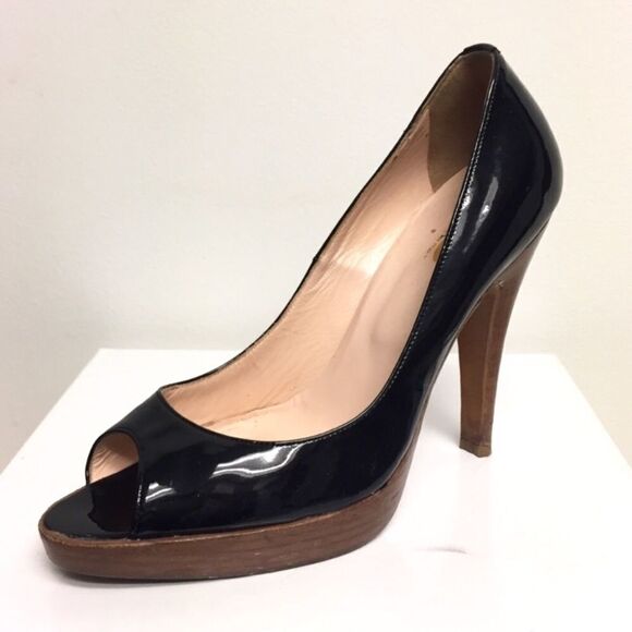 Browns id Patent Peep Toe Pumps Platform Heels 7 - Picture 2 of 9